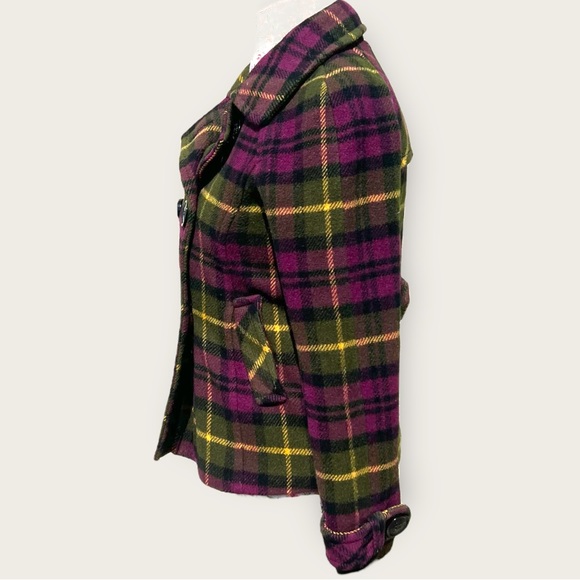 Aeropostale Plaid Pea Coat NWOT - Picture 3 of 11